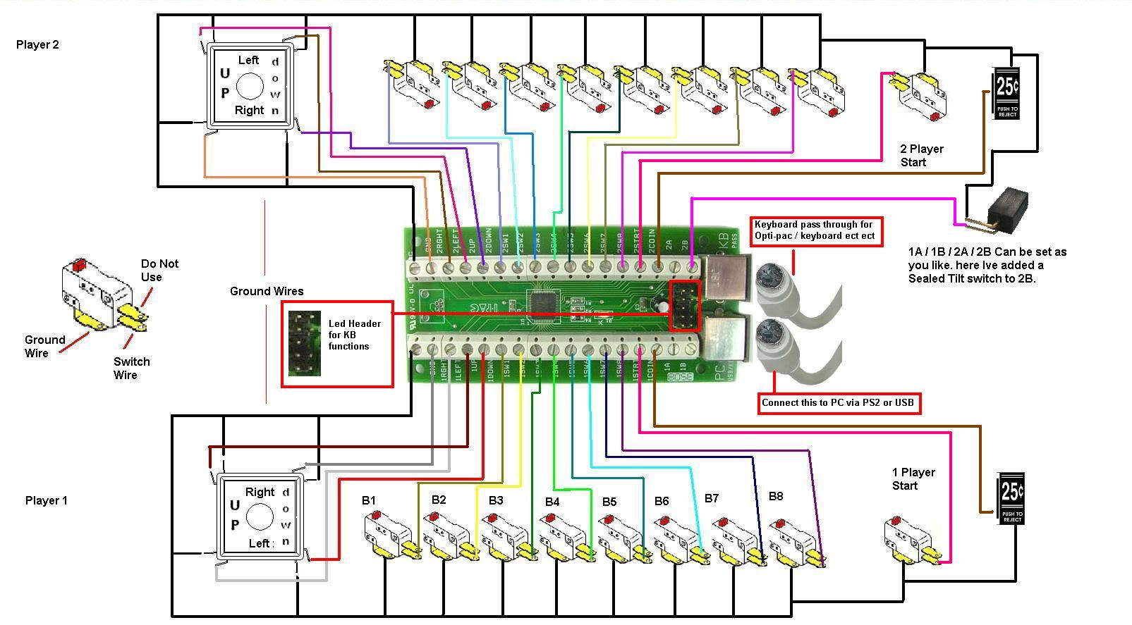 IPac Ultimate 4 Player: 3&4 Player Wiring Question : MAME ipac wiring diagram 